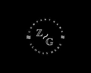 Initial ZG vintage logo template