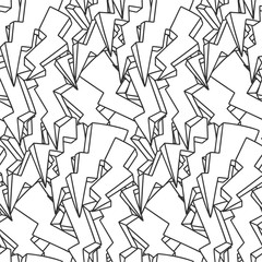 Different lightnings vector concept in doodle and sketch style. Hand drawn illustration for printing on T-shirts, postcards.