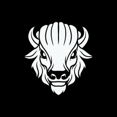 vector illustration of a Bison. Animal head Design for logo and T shirt design