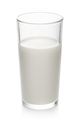 Glass with milk, isolated on white background