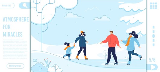 Landing Page with Happy People Skating Design