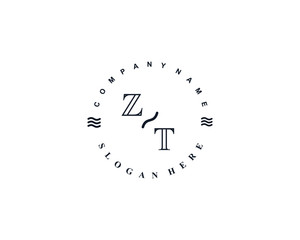 Initial ZT vintage logo template