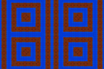 Blue and red African fabric 