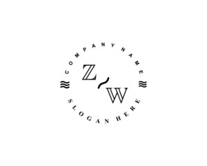 Initial ZW vintage logo template