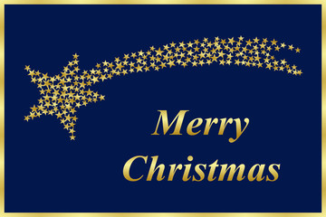 Feliz Navidad con estrella fugaz en inglés