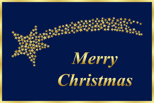 Feliz Navidad con estrella fugaz en ingl&eacute;s