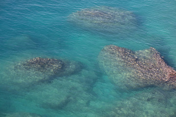 Beautiful blue sea and rocks