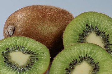 Ripe kiwi on white background