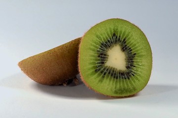 Ripe kiwi on white background