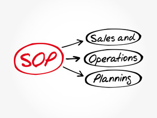 S&OP - Sales and Operations Planning acronym, business concept background