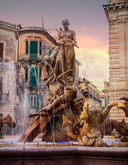 La fontana di Diana in Siracusa