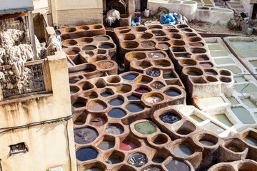 dyeing of leather in Morocco