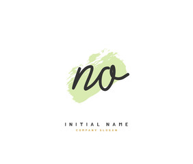 N O NO Beauty vector initial logo, handwriting logo of initial signature, wedding, fashion, jewerly, boutique, floral and botanical with creative template for any company or business.