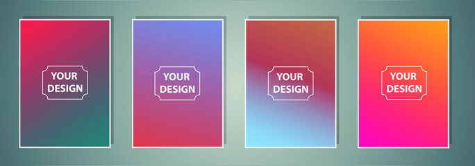Abstract colorful vector blurred gradient backgrounds. Holographic template for your cover and design