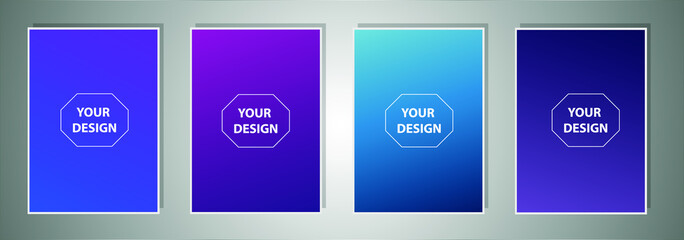 Abstract colorful vector blurred gradient backgrounds. Holographic template for your cover and design