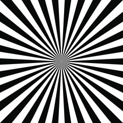 Obraz premium Czarno-biały wzór sunburst