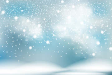 Fototapeta premium Christmas winter blue background