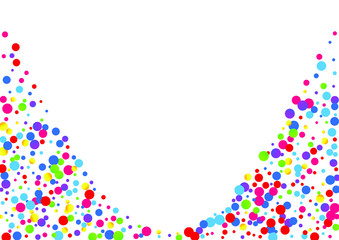 Orange Dot Celebration Texture. Flying Polka Banner. Decoration Background. Green Dot Decoration Texture. Circle Christmas Card.