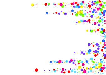 Orange Dot Celebration Texture. Flying Polka Banner. Decoration Background. Green Dot Decoration Texture. Circle Christmas Card.