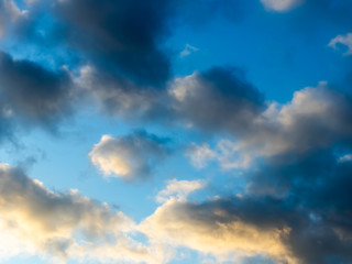Blue sky with a lot of clouds
