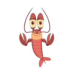 vector illustration of red lobster.