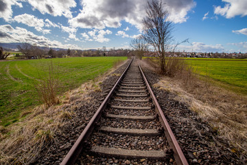 Obraz premium stillgelegte Nebenbahn bei Heiningen