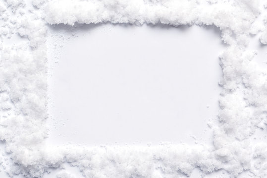 Christmas Snow Effect Background For Message Board With Snowflakes Border And White Winter Style Centre