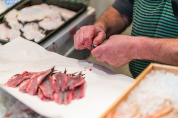 Plastic free. Stop Plastic. In the traditional market, paper is used to wrap food for a long time.