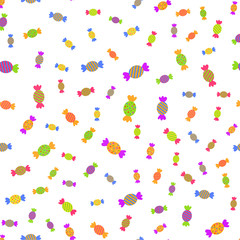 Seamless pattern with colorful candies for party