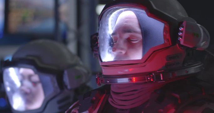 Astronaut experiencing pain during rocket launch