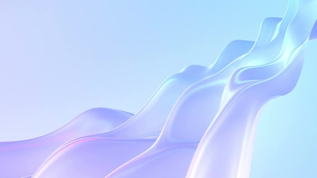 Modern beautiful holographic background with waves in 80"s style. Trendy design of webpunk and vaporwave. 4k video. 3d rendering loop animation.