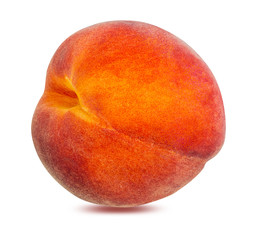 Peach isolated on white background with clipping path