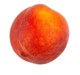 Peach isolated on white background with clipping path