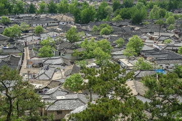 View of roofs in the old town, North Hwanghae Province, Kaesong, North Korea