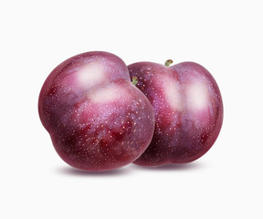 Plum isolated on white background with clipping path