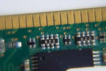 closeup of a circuit board