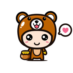 cute bear mascot vector design