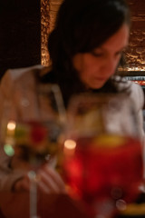 girl drinking cocktail at Venice, Italy