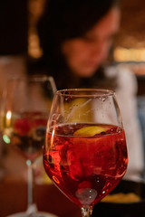 girl drinking cocktail at Venice, Italy