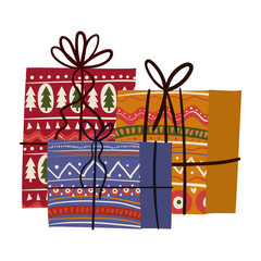 Merry christmas gifts vector design