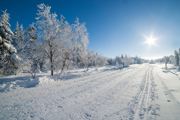 skiing area in germany on a sunny winter day