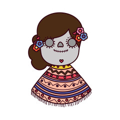 Isolated mexican skull vector design