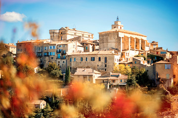 Gordes - one of the most beautiful villages of France located in provence on top of the hill with a lot of wind. Autumn time
