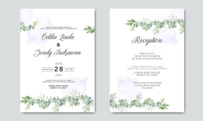 Fototapeta na wymiar wedding invitation cards with elegant and beautiful floral