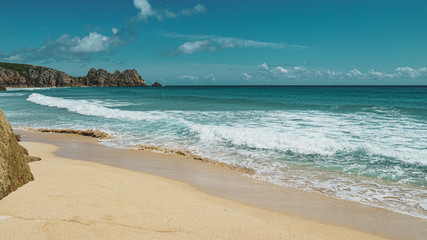 Fototapeta premium Porthcurno Beach in Cornwall