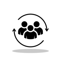Customer relationship icon in flat style. Customer retention symbol for your web site design, logo, app, UI Vector EPS 10.