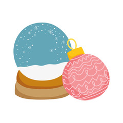 merry christmas celebration snowglobe snow ball decoration