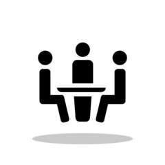 Business meeting icon in flat style. Meeting symbol for your web site design, logo, app, UI Vector EPS 10.