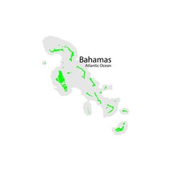 Bahamas green map sign atlantic ocean eps ten