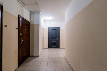 Russia, Moscow- July 16, 2019: interior room apartment. standard repair decoration in hostel....
